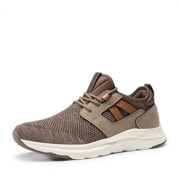 Men's Cushioned Lightweight Mesh Sneakers - DARK BROWN -  0